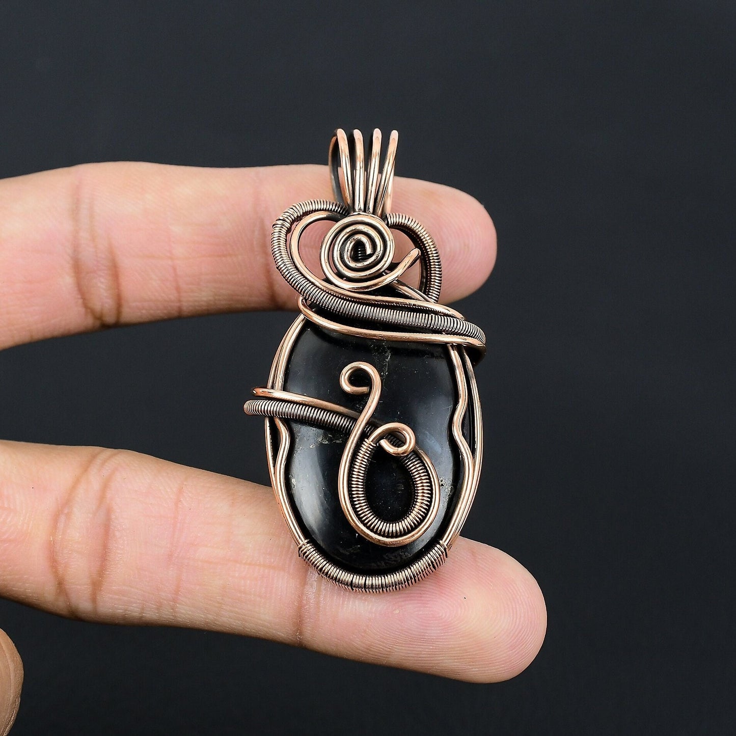 Black Shungite Gemstone Pendant