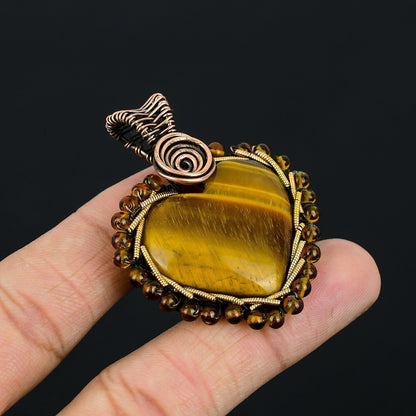 Golden Brown Tiger Eye Gemstone Pendant