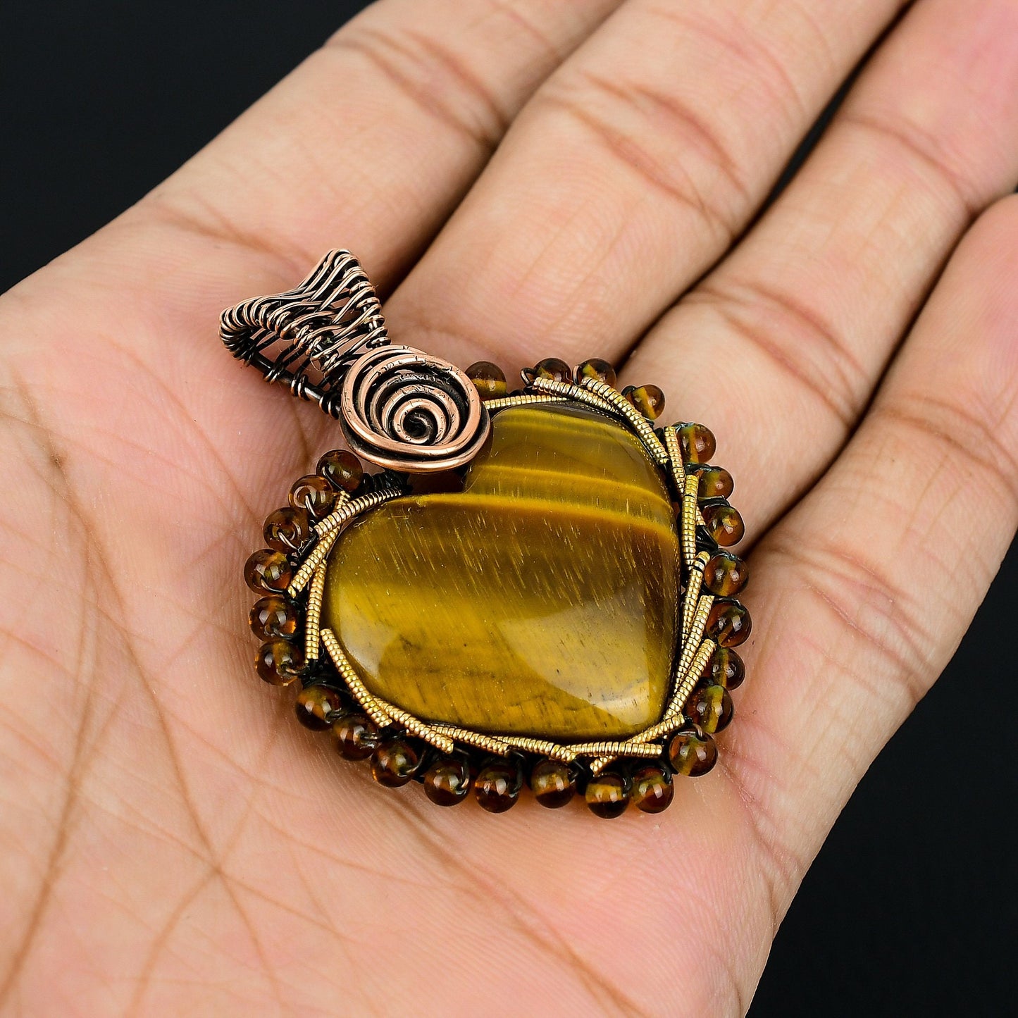 Golden Brown Tiger Eye Gemstone Pendant