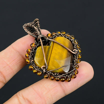 Golden Brown Tiger Eye Gemstone Pendant