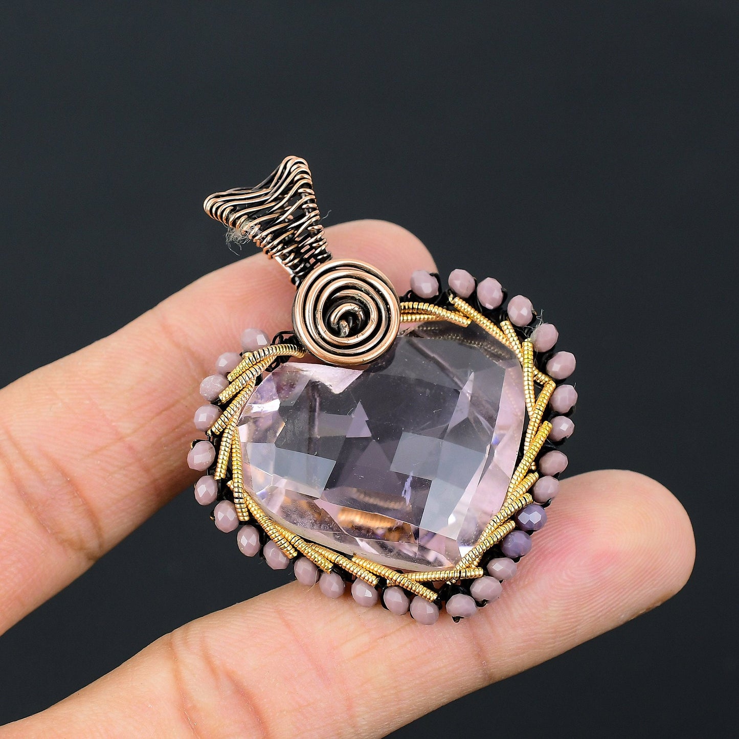 Pink Kunzite Gemstone Pendant