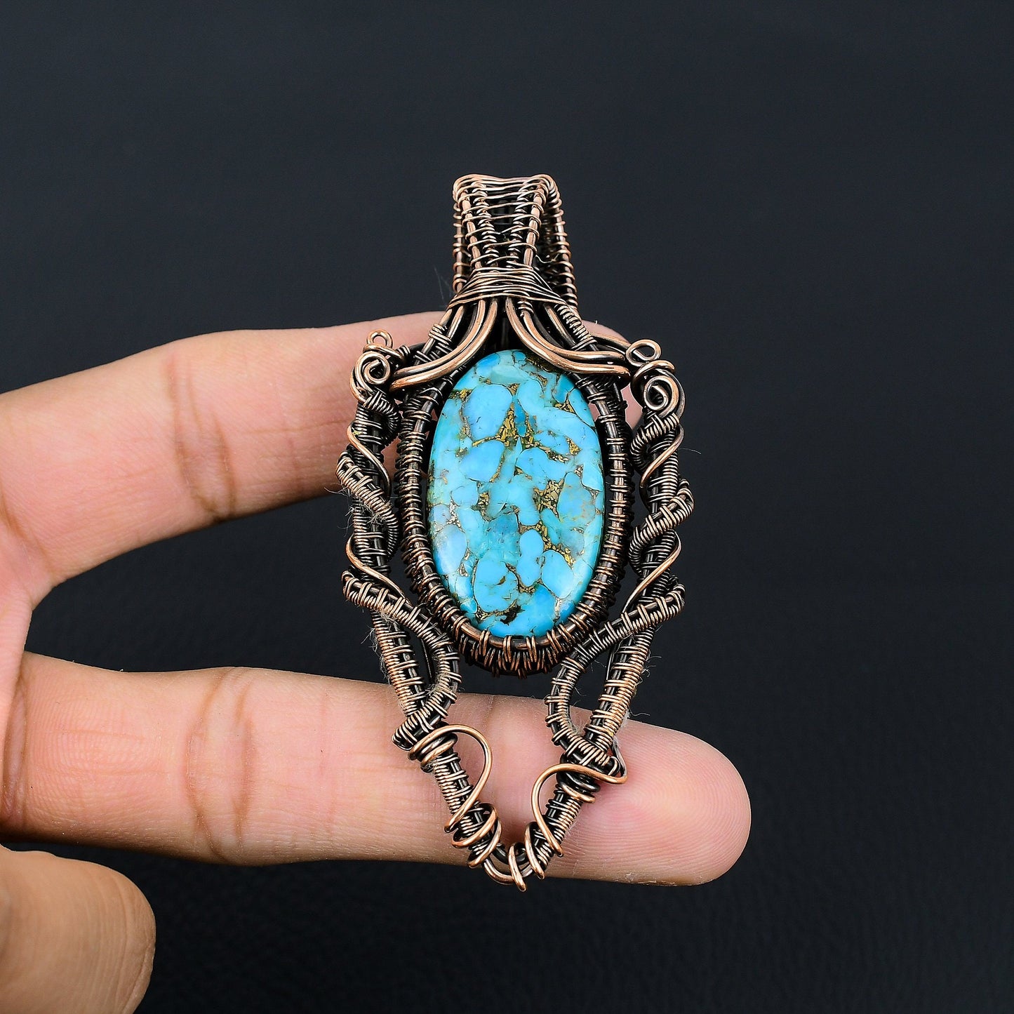 Blue Turquoise Gemstone Pendant