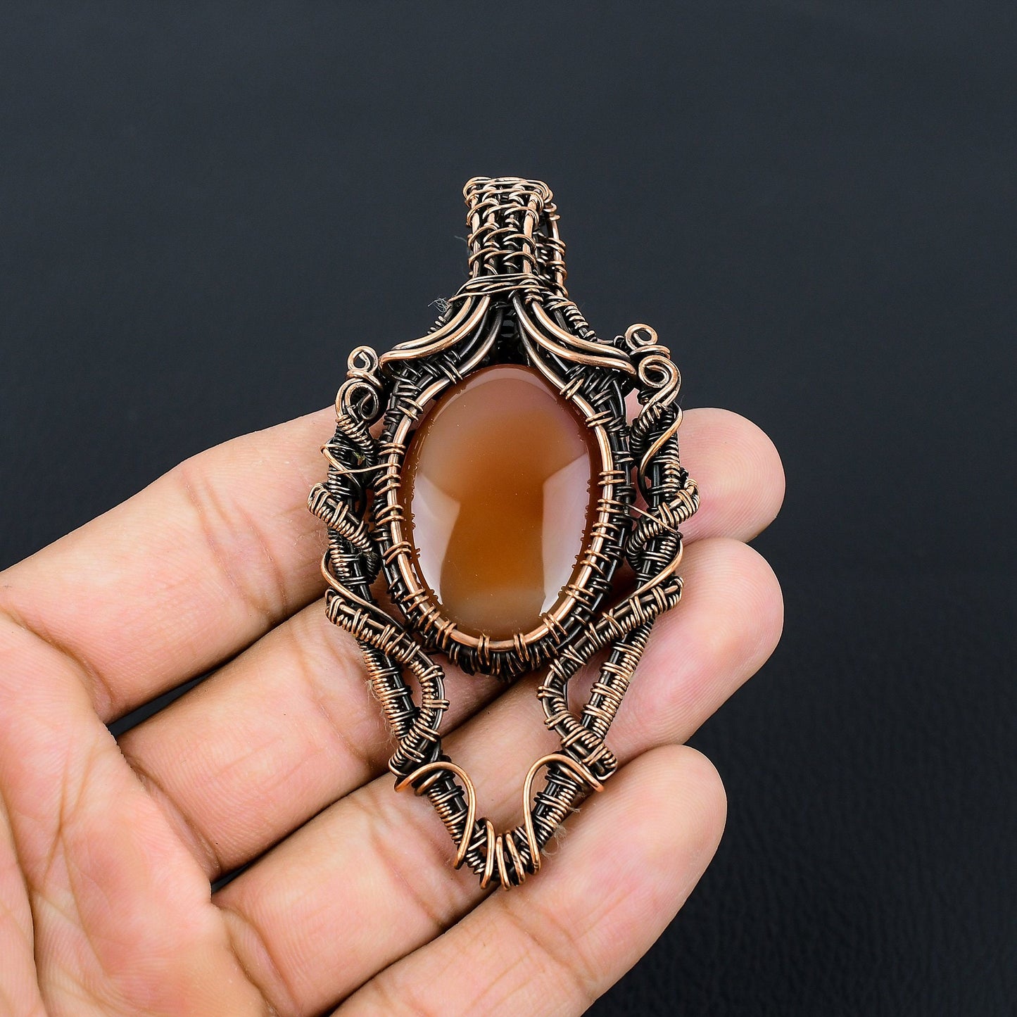 Orange Carnelian Gemstone Pendant