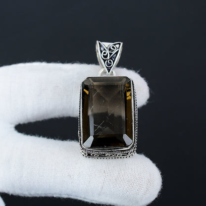 Smoky Brown Topaz Gemstone Pendant