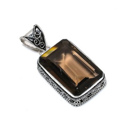Smoky Brown Topaz Gemstone Pendant