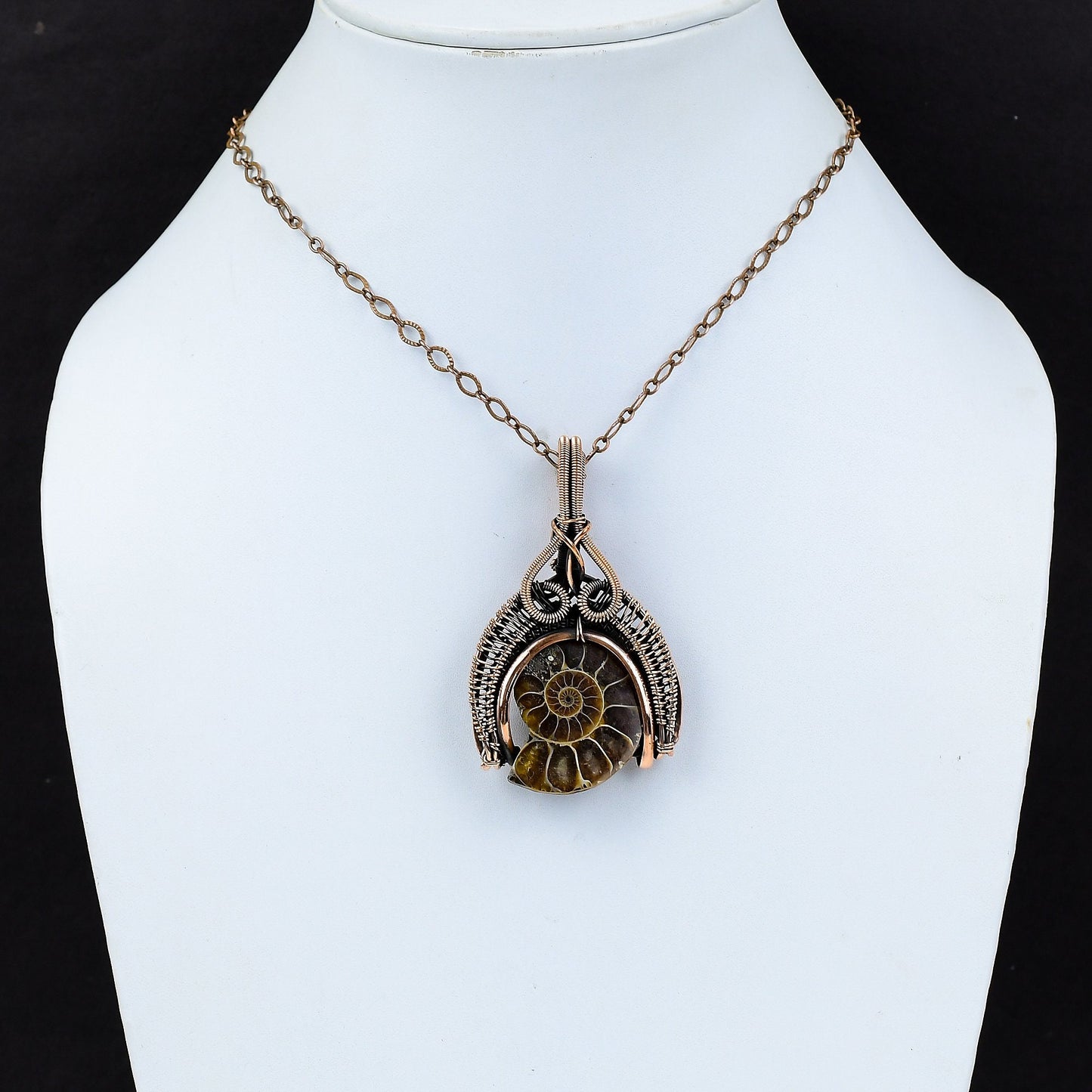 Brown Ammonite Gemstone Pendant
