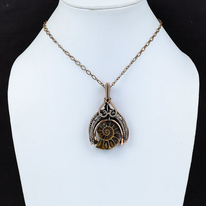 Brown Ammonite Gemstone Pendant