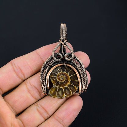 Brown Ammonite Gemstone Pendant