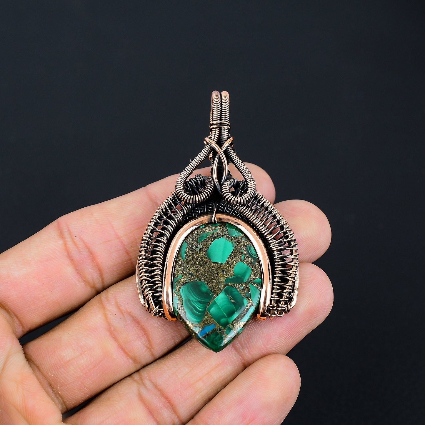 Green Malachite Gemstone Pendant