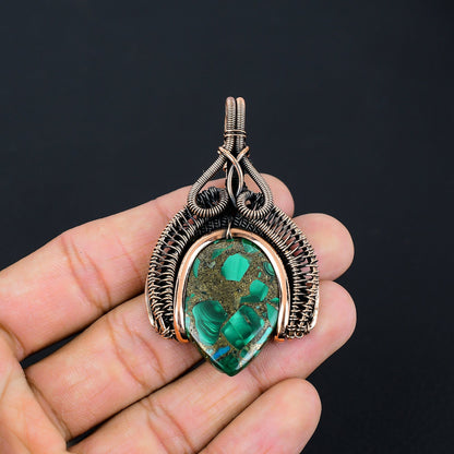 Green Malachite Gemstone Pendant