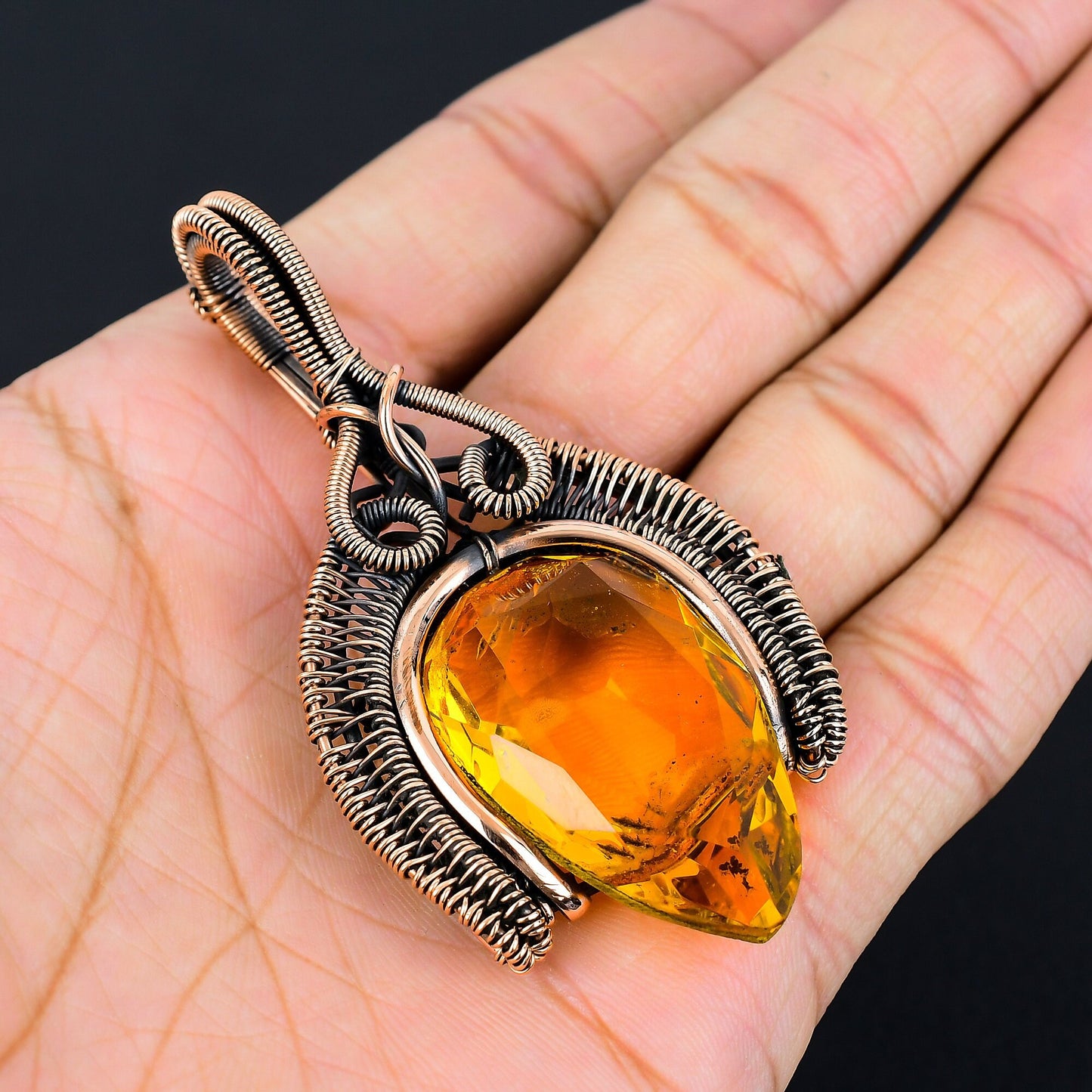 Yellow Citrine Gemstone Pendant