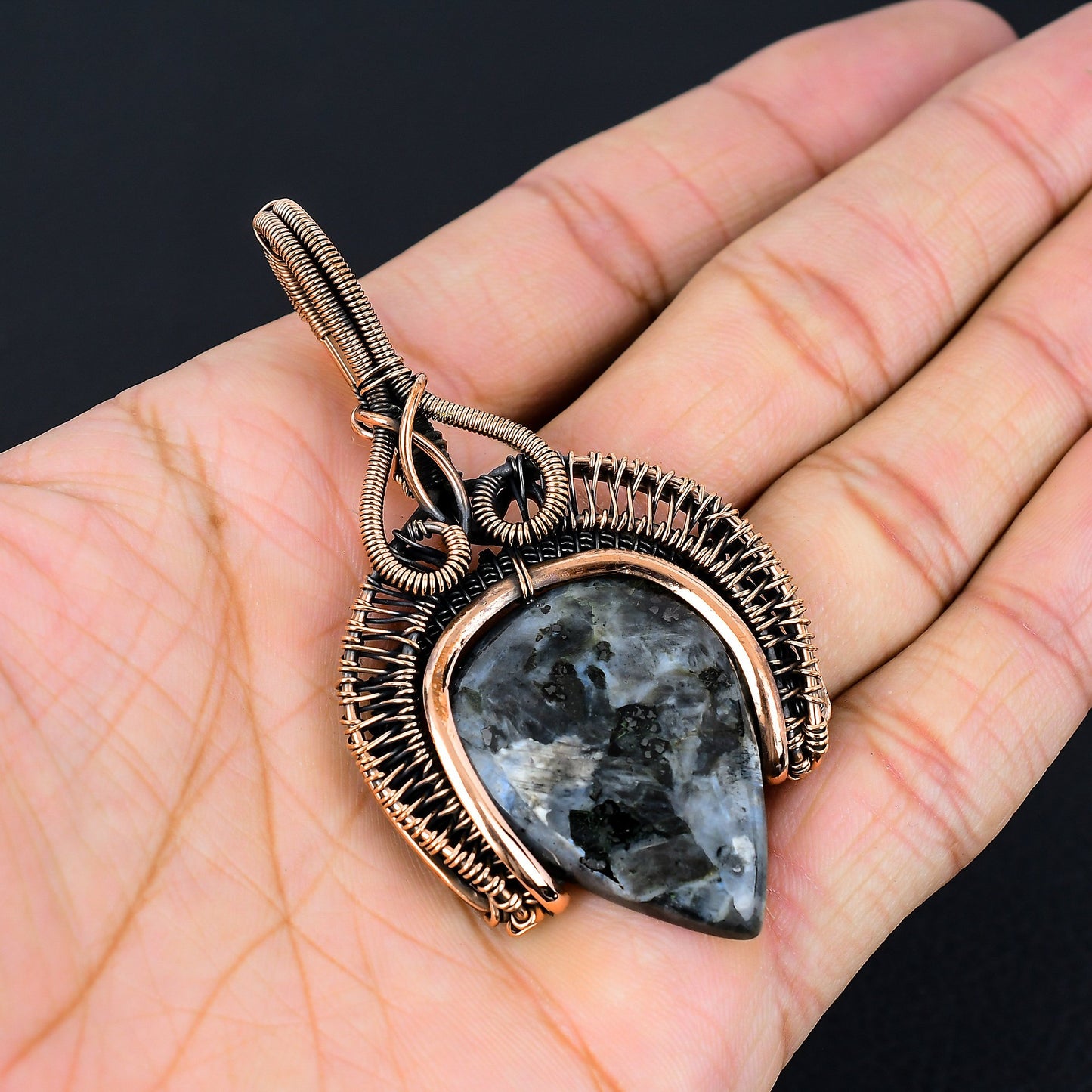 Grey Larvikite Gemstone Pendant