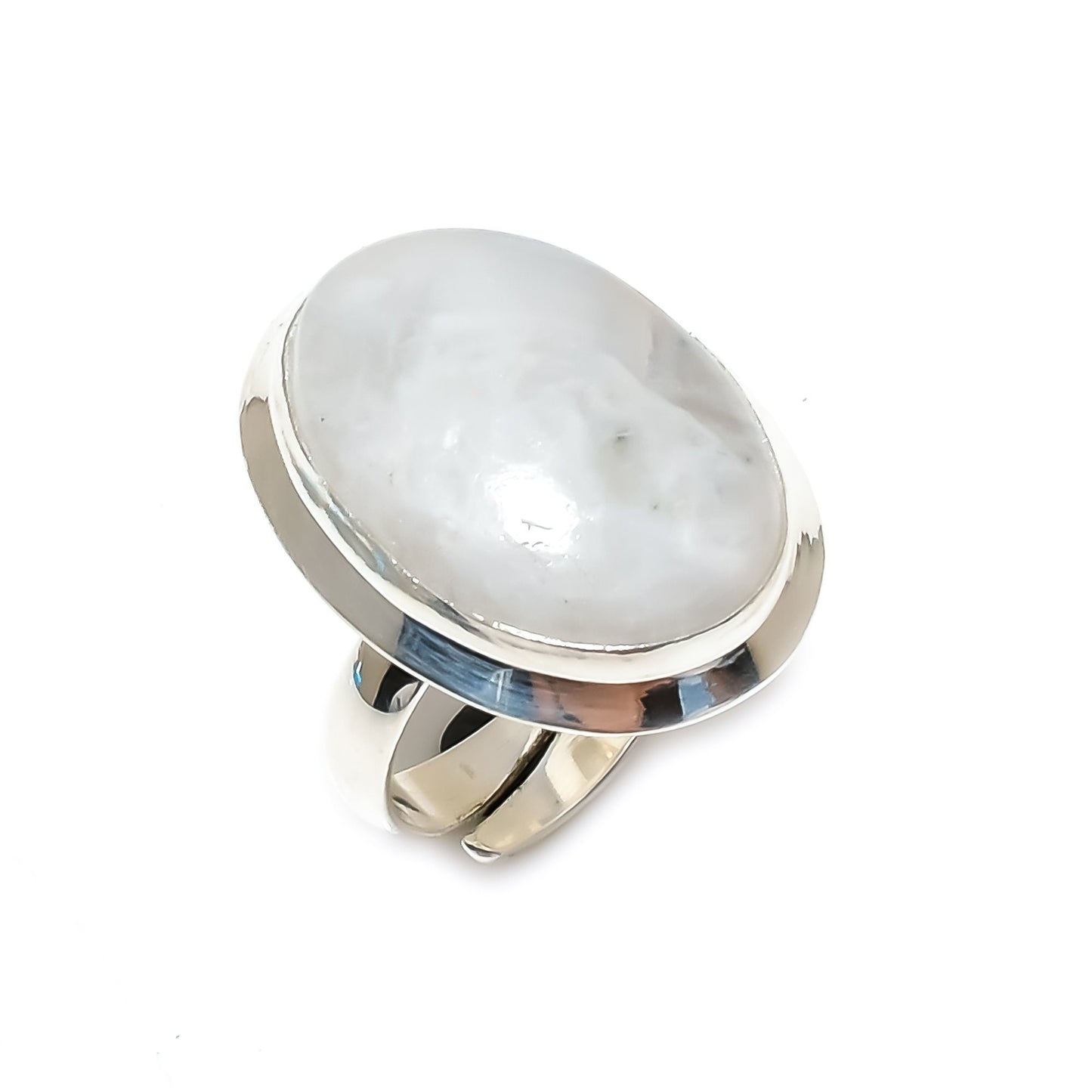 Rainbow Moonstone Sterling Silver Ring