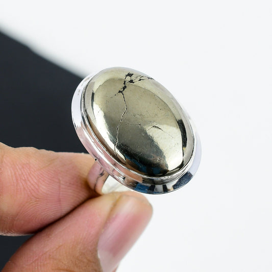 Gold Pyrite Gemstone Ring