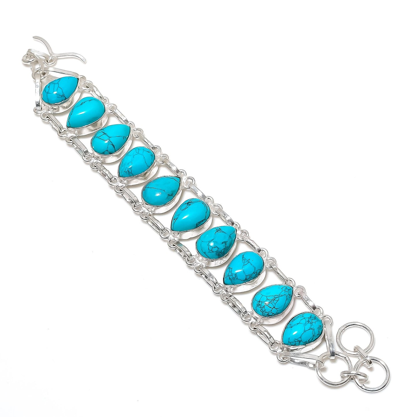 Turquoise Gemstone Sterling Silver Bracelet