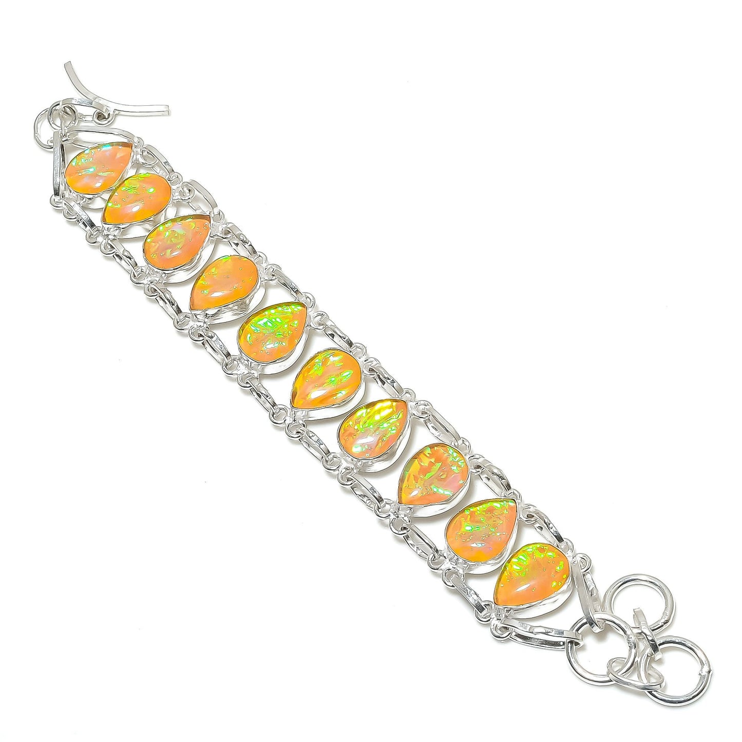 Yellow Fire Opal Gemstone Bracelet