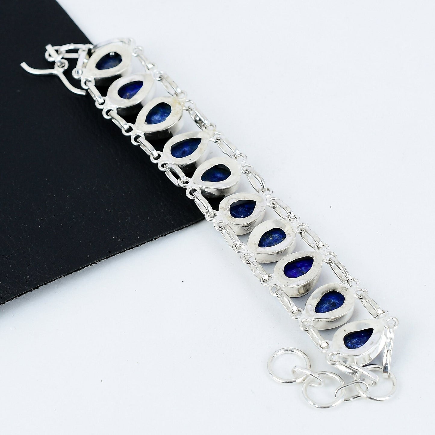Blue Lapis Lazuli Sterling Silver Bracelet