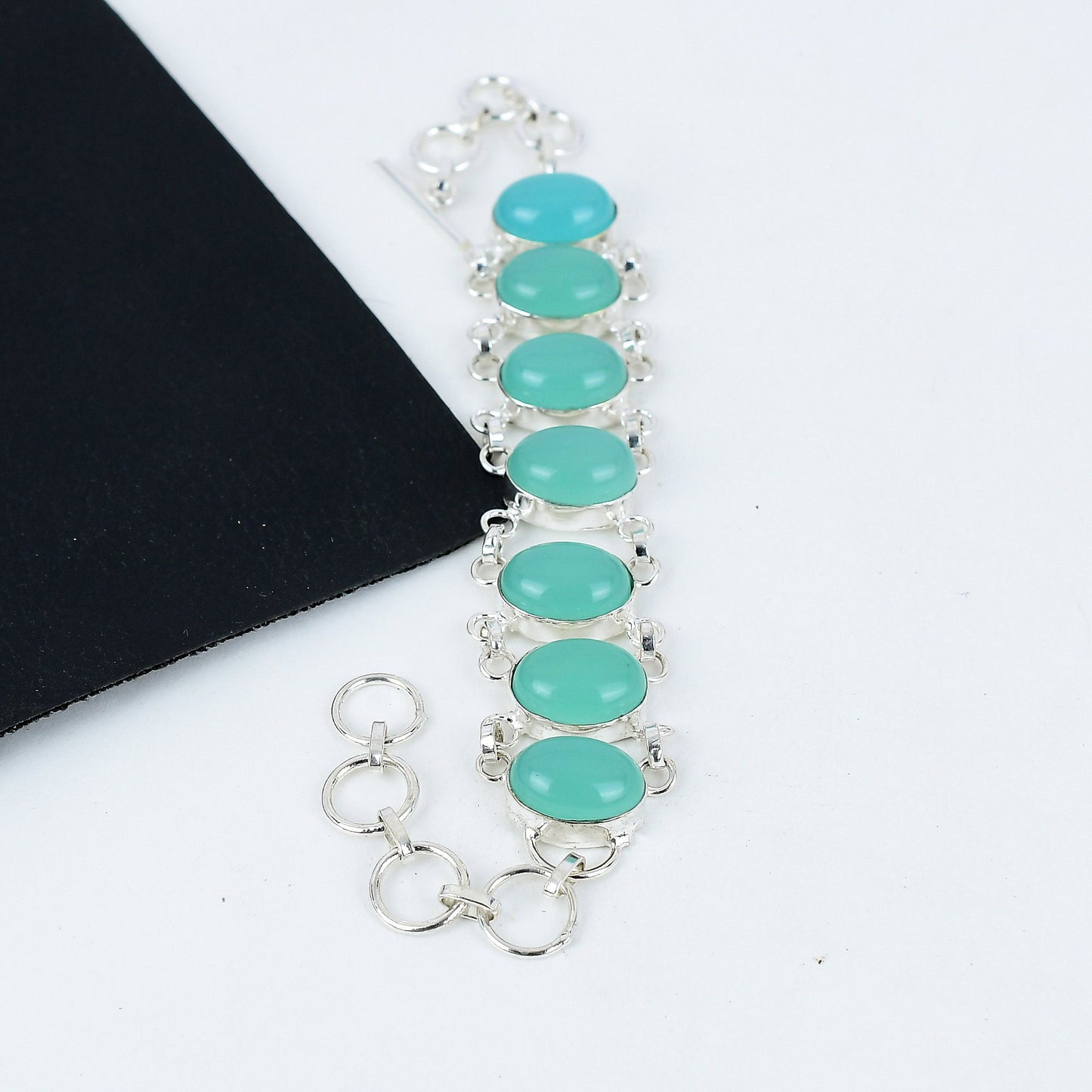 Green Chalcedony Gemstone Bracelet