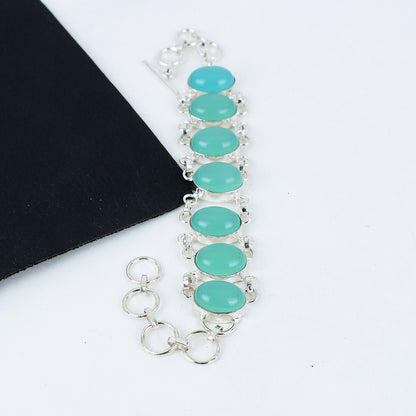 Green Chalcedony Gemstone Bracelet