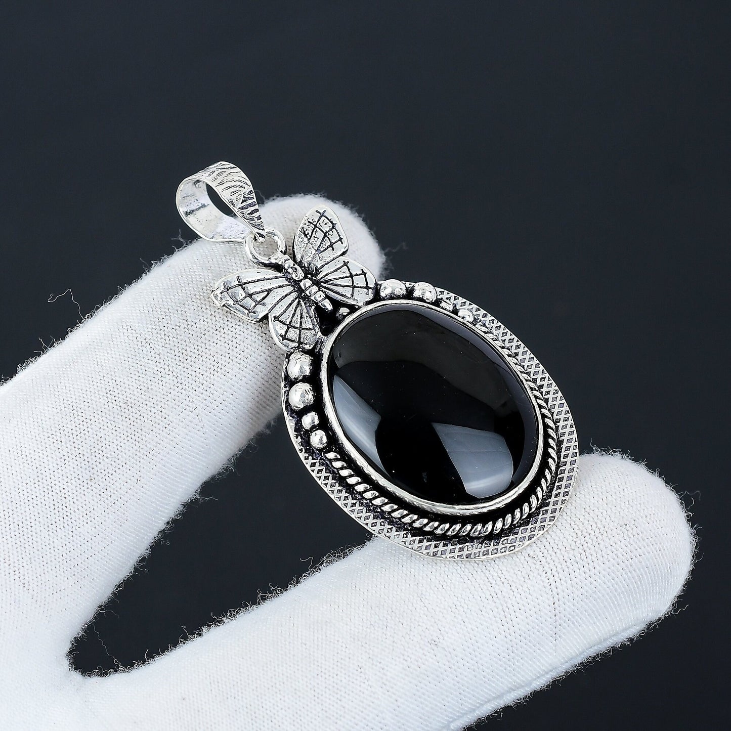 Black Onyx Gemstone Pendant