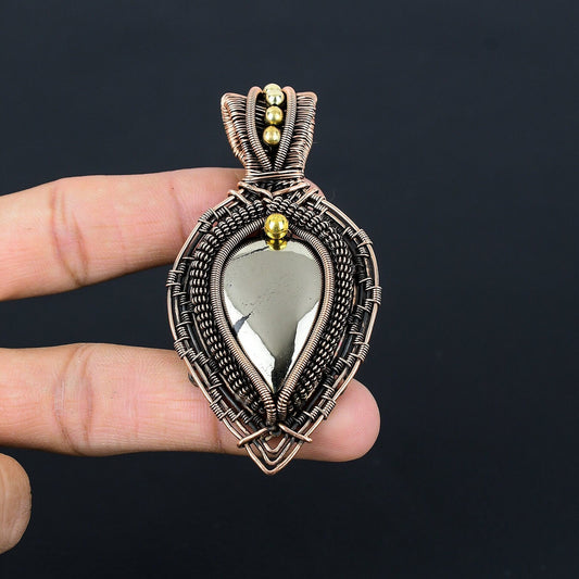 Golden Apache Pyrite Gemstone Pendant