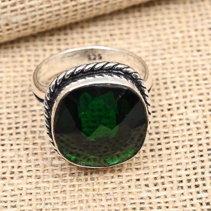 Green Chrome Diopside 925 Sterling Silver Ring