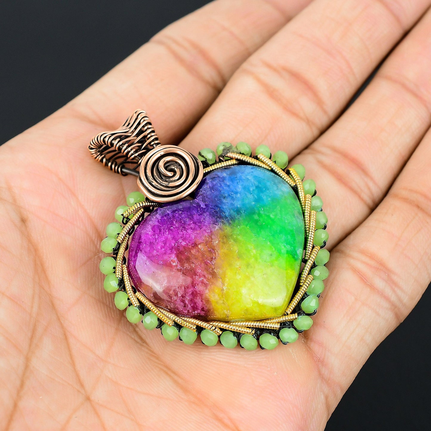 Rainbow Solar Quartz Gemstone Pendant