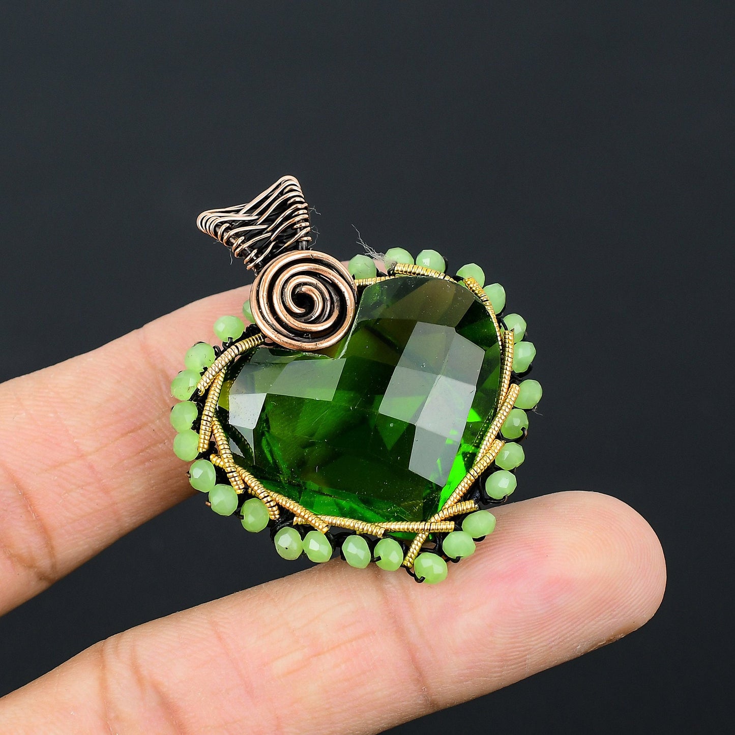 Green Peridot Gemstone Pendant