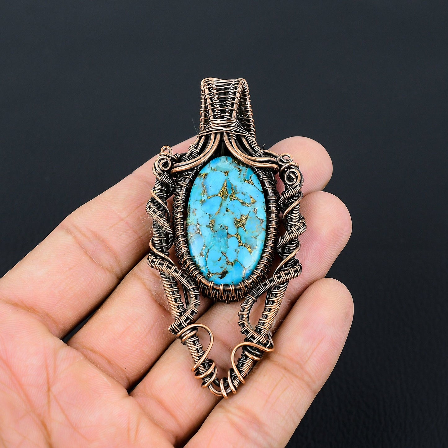 Blue Turquoise Gemstone Pendant