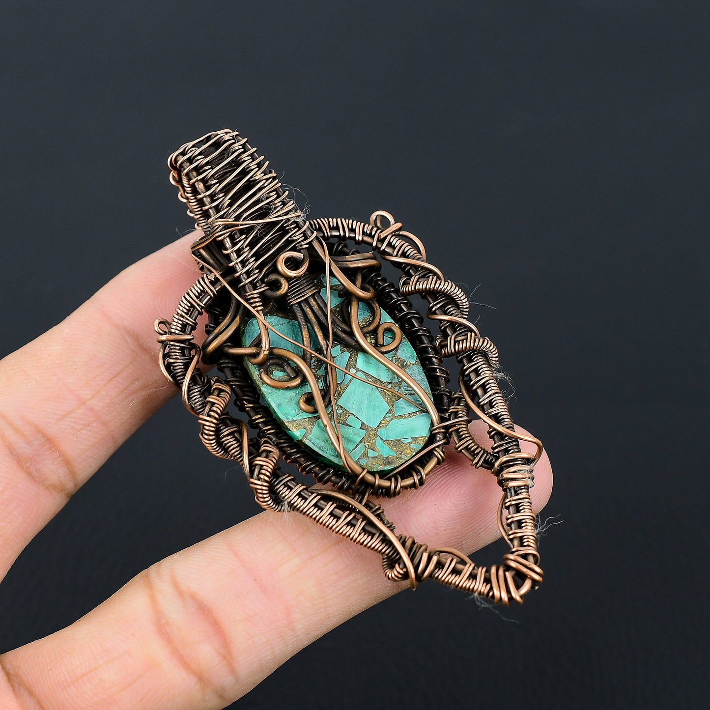 Green Malachite Gemstone Pendant