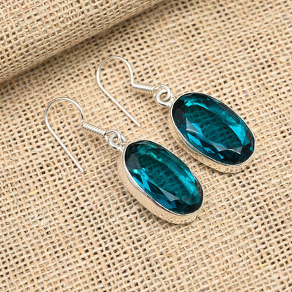 Indicolite Tourmaline Silver Earrings