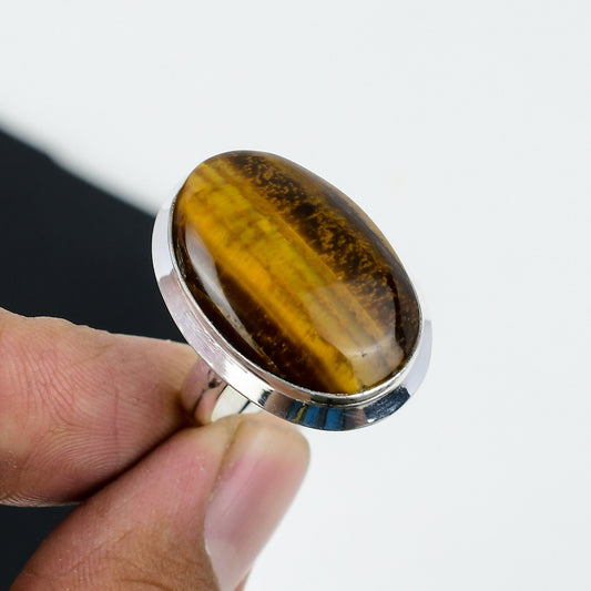 Brown Tiger Eye Gemstone Ring