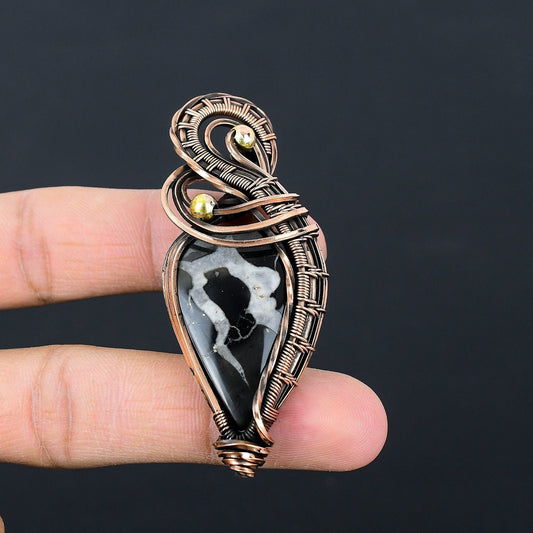 Copper Orthoceras Gemstone Pendant