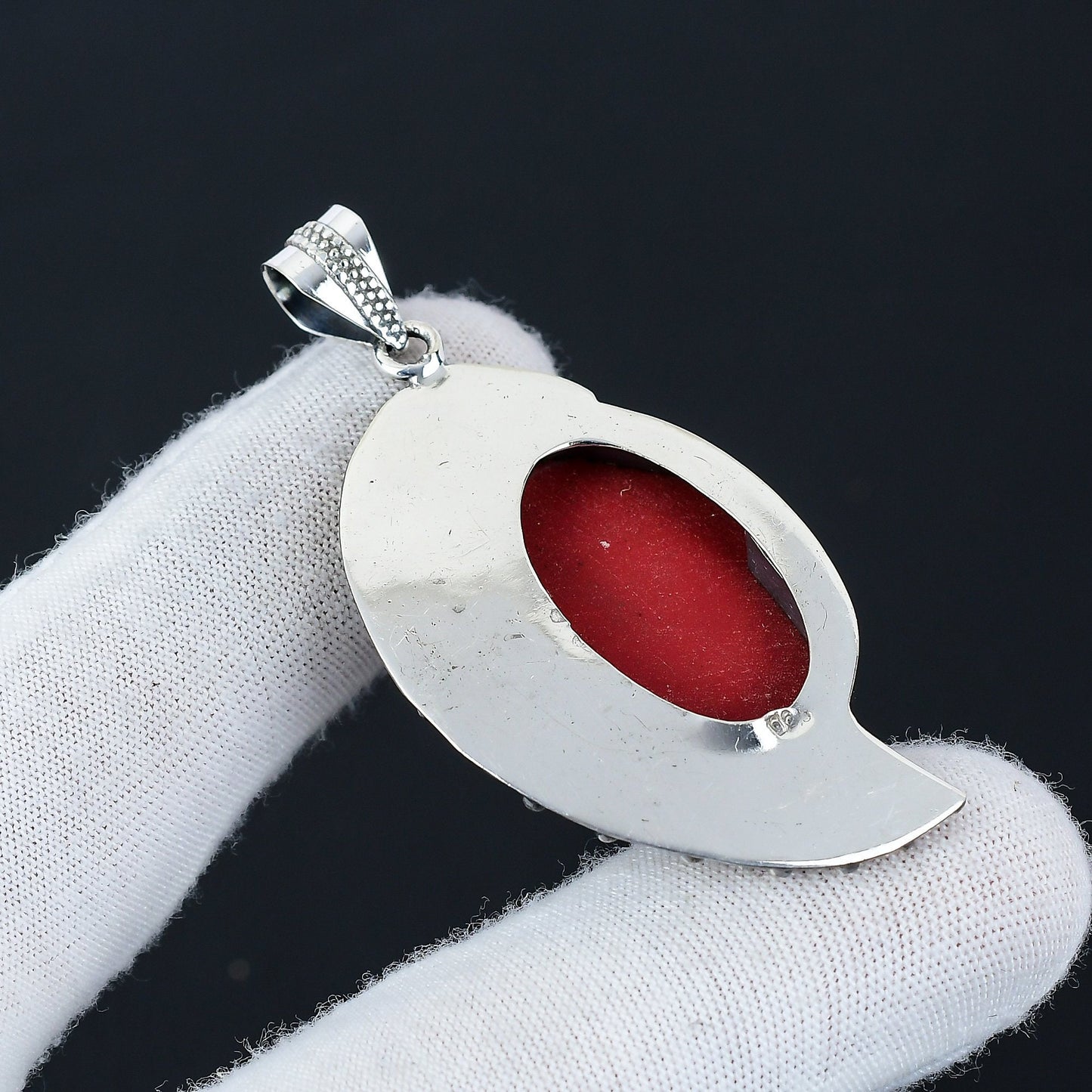 Red Coral Gemstone Pendant