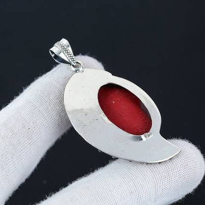 Red Coral Gemstone Pendant