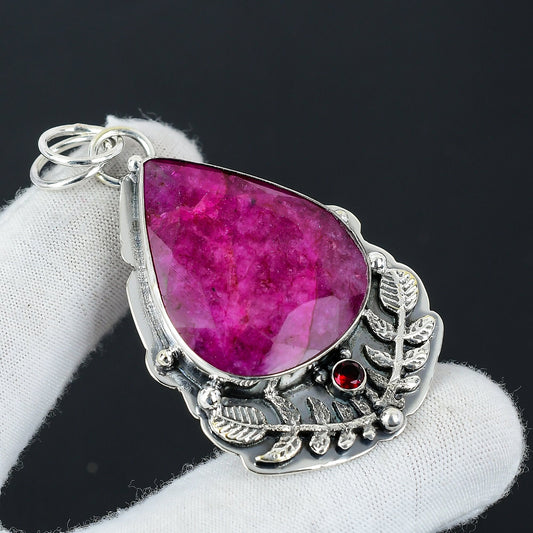 Red Kashmiri Ruby Gemstone Pendant