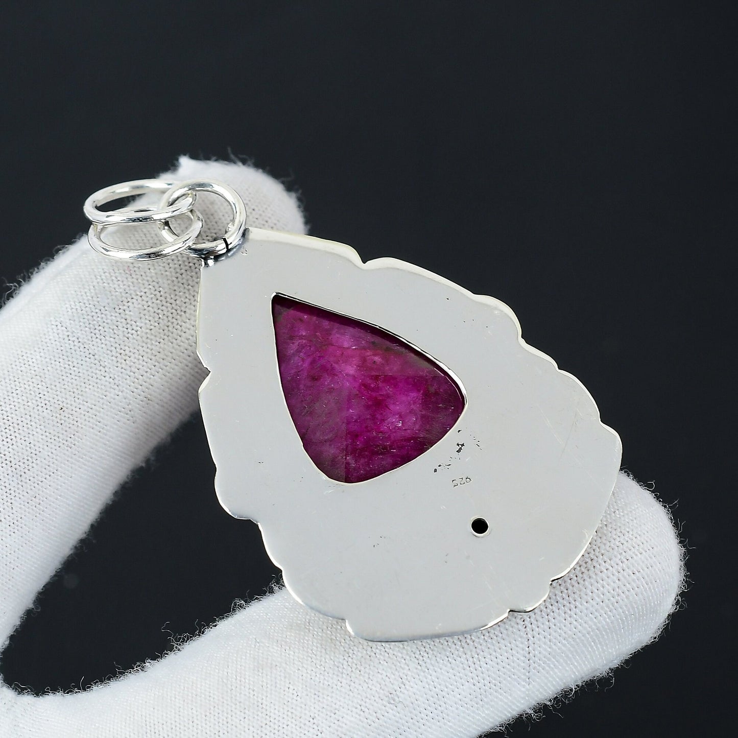 Red Kashmiri Ruby Gemstone Pendant
