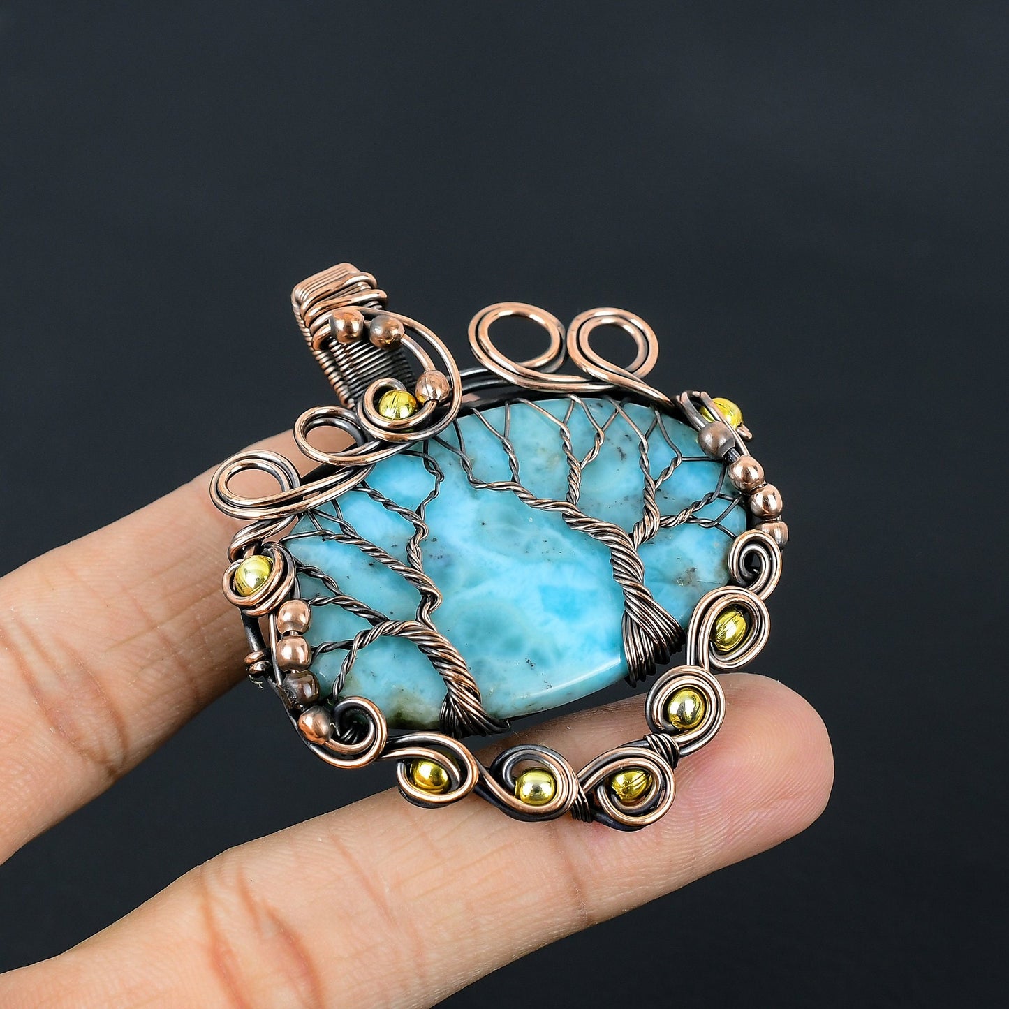 Blue Larimar Gemstone Pendant