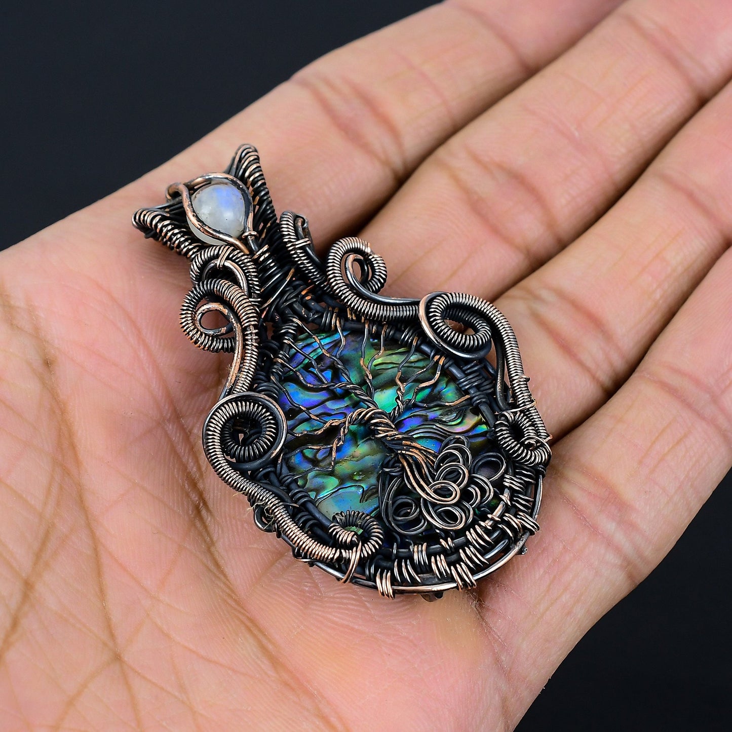 Iridescent Abalone Gemstone Pendant