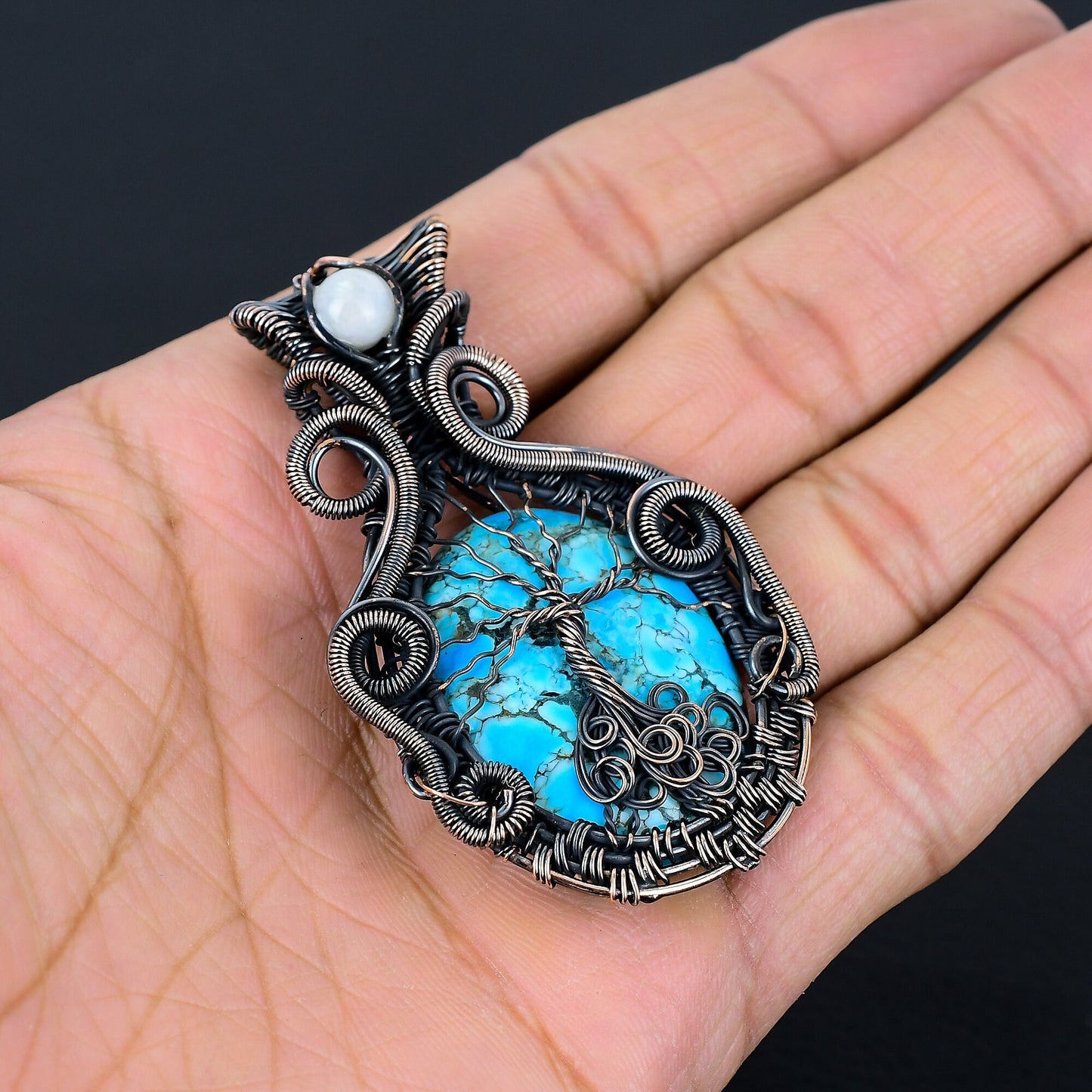 Turquoise Tree of Life Gemstone Pendant