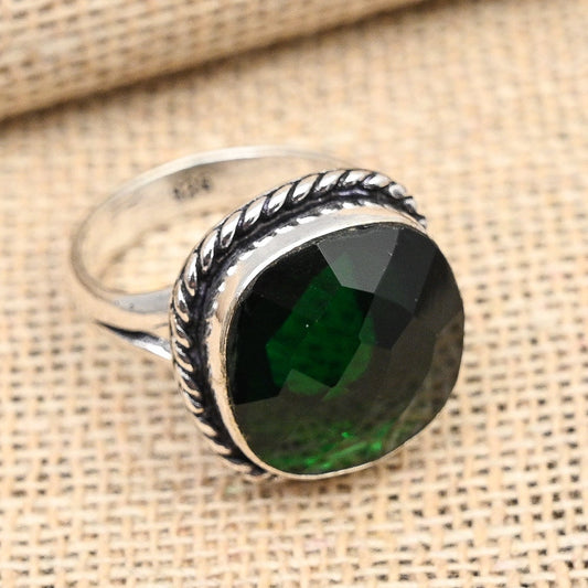 Green Chrome Diopside 925 Sterling Silver Ring