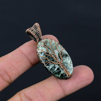 Green Seraphinite Gemstone Pendant