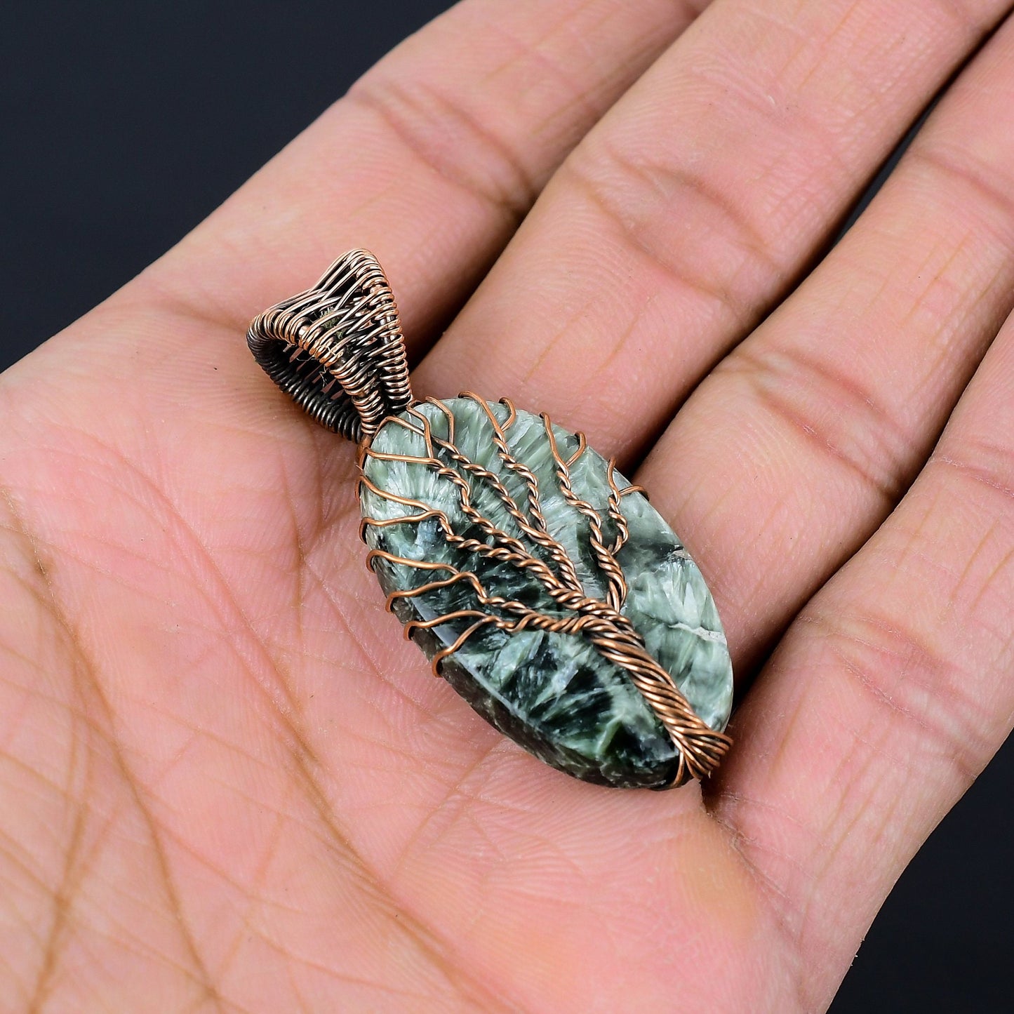 Green Seraphinite Gemstone Pendant