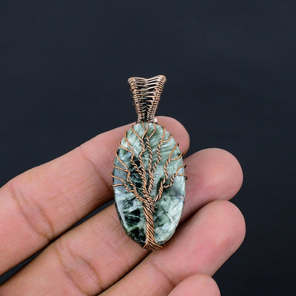 Green Seraphinite Gemstone Pendant