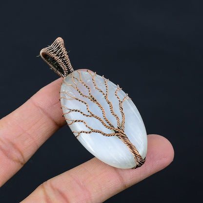 White Selenite Gemstone Pendant
