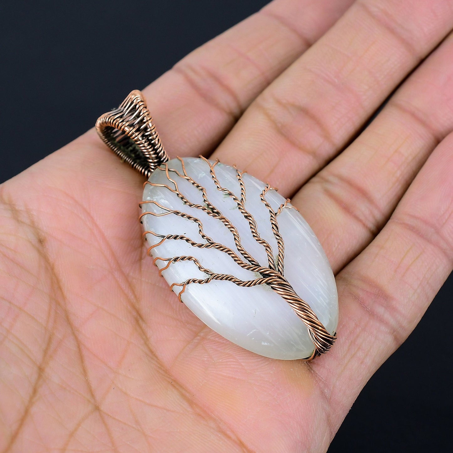 White Selenite Gemstone Pendant