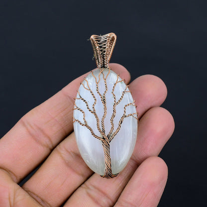 White Selenite Gemstone Pendant