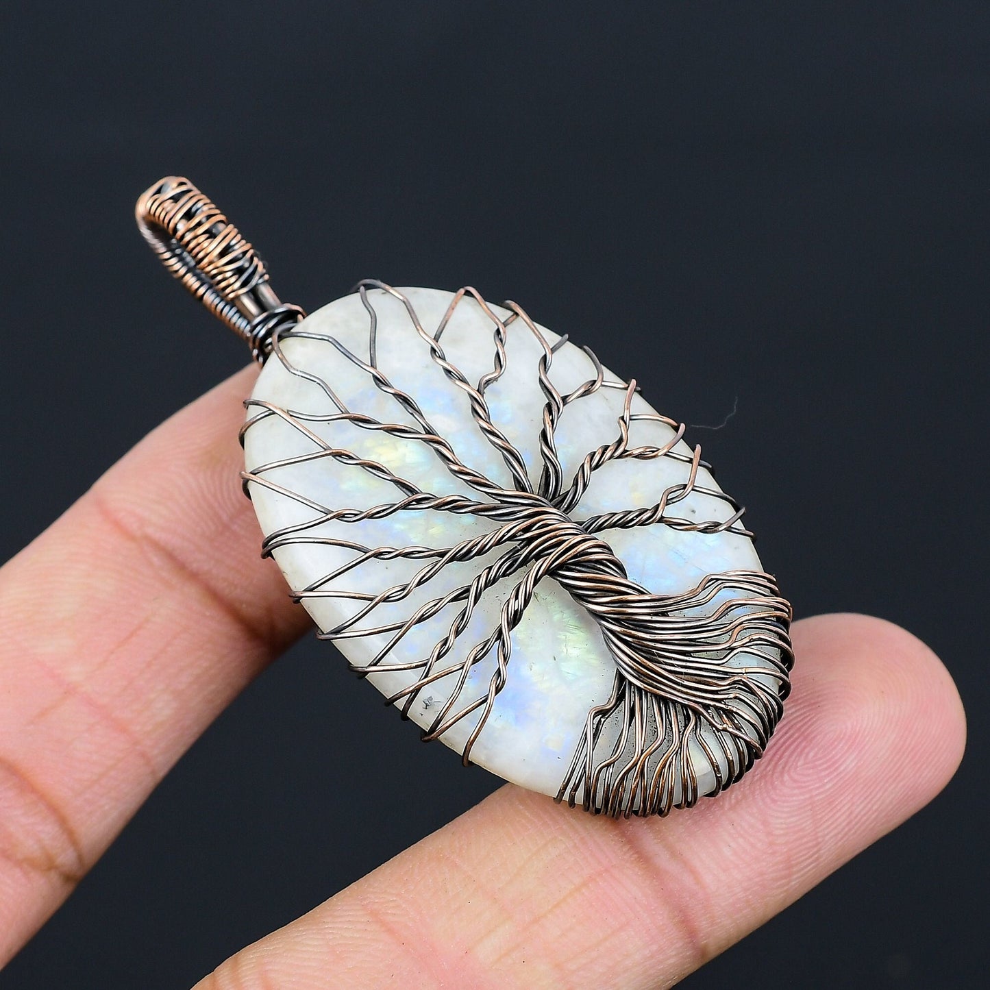 White Moonstone Gemstone Pendant