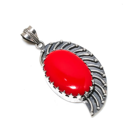 Red Coral Gemstone Pendant