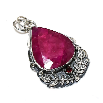 Red Kashmiri Ruby Gemstone Pendant